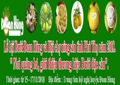 Lễ hội bưởi Đoan Hùng và Hội chợ nông sản tỉnh Phú Thọ năm 2018. "Nơi quảng bá, giới thiệu thương hiệu Bưởi đặc sản"